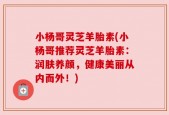 小杨哥灵芝羊胎素(小杨哥推荐灵芝羊胎素：润肤养颜，健康美丽从内而外！)