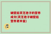 破壁后灵芝孢子的营养成分(灵芝孢子破壁后营养更丰富)