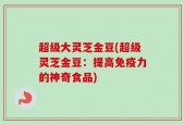 超级大灵芝金豆(超级灵芝金豆：提高免疫力的神奇食品)