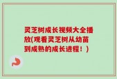 灵芝树成长视频大全播放(观看灵芝树从幼苗到成熟的成长进程！)