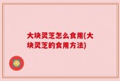 大块灵芝怎么食用(大块灵芝的食用方法)