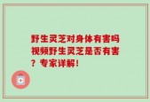 野生灵芝对身体有害吗视频野生灵芝是否有害？专家详解！