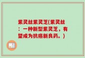 紫灵丝紫灵芝(紫灵丝：一种新型紫灵芝，有望成为抗癌新良药。)