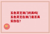 五色灵芝澳门的真吗(五色灵芝在澳门是否真实存在？