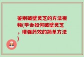 鉴别破壁灵芝的方法视频(学会如何破壁灵芝，增强药效的简单方法)