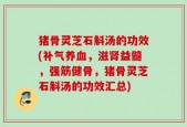 猪骨灵芝石斛汤的功效(补气养血，滋肾益髓，强筋健骨，猪骨灵芝石斛汤的功效汇总)