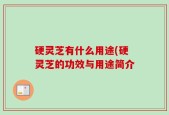 硬灵芝有什么用途(硬灵芝的功效与用途简介