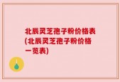 北辰灵芝孢子粉价格表(北辰灵芝孢子粉价格一览表)
