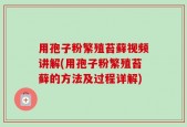 用孢子粉繁殖苔藓视频讲解(用孢子粉繁殖苔藓的方法及过程详解)