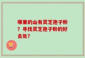 哪里的山有灵芝孢子粉？寻找灵芝孢子粉的好去处？