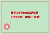 灵芝护肝油价格表(灵芝护肝油：价格一览表)