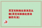 灵芝石斛南北杏汤怎么做(灵芝石斛南北杏汤制作方法)