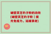 破壁灵芝豹子粉的功效(破壁灵芝豹子粉｜提升免疫力，延缓衰老)