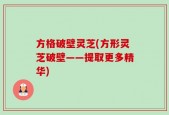 方格破壁灵芝(方形灵芝破壁——提取更多精华)
