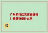 广州药科院灵芝破壁粉？破壁粉是什么粉