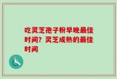 吃灵芝孢子粉早晚最佳时间？灵芝成熟的最佳时间