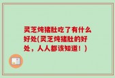 灵芝炖猪肚吃了有什么好处(灵芝炖猪肚的好处，人人都该知道！)