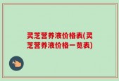 灵芝营养液价格表(灵芝营养液价格一览表)