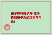 孢子粉和孢子丸(孢子粉和孢子丸的区别与用途)