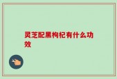 灵芝配黑枸杞有什么功效