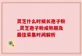 灵芝什么时候长孢子粉_灵芝孢子粉成熟期及最佳采集时间解析