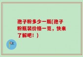 孢子粉多少一瓶(孢子粉瓶装价格一览，快来了解吧！)