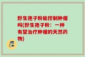 野生孢子粉能控制肿瘤吗(野生孢子粉：一种有望治疗肿瘤的天然药物)