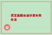 灵芝面膜水油分离补救办法