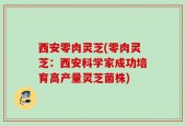 西安零肉灵芝(零肉灵芝：西安科学家成功培育高产量灵芝菌株)