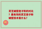 灵芝破壁孢子粉的对比？最有效的灵芝孢子粉破壁技术是什么？