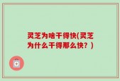 灵芝为啥干得快(灵芝为什么干得那么快？)
