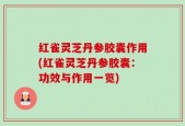 红雀灵芝丹参胶囊作用(红雀灵芝丹参胶囊：功效与作用一览)