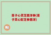 莲子心灵芝西洋参(莲子灵心配芝参西洋)