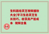 生料栽培灵芝视频播放大全(学习生态灵芝生长技巧，收获高产低成本  视频合集