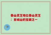 泰山灵芝地位泰山灵芝：青城山的宝藏之一