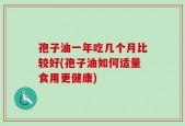 孢子油一年吃几个月比较好(孢子油如何适量食用更健康)