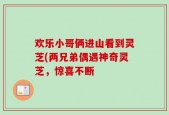 欢乐小哥俩进山看到灵芝(两兄弟偶遇神奇灵芝，惊喜不断