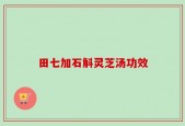 田七加石斛灵芝汤功效