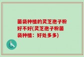 菌袋种植的灵芝孢子粉好不好(灵芝孢子粉菌袋种植：好处多多)