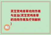 灵芝煲鸡骨草功效作用与主治(灵芝煲鸡骨草的功效作用及疗效解析)