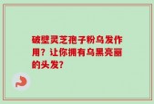 破壁灵芝孢子粉乌发作用？让你拥有乌黑亮丽的头发？