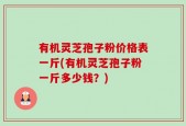 有机灵芝孢子粉价格表一斤(有机灵芝孢子粉一斤多少钱？)
