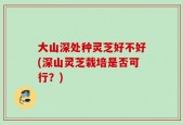 大山深处种灵芝好不好(深山灵芝栽培是否可行？)