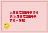 九芝堂灵芝孢子粉价格表(九芝堂灵芝孢子粉价格一览表)