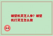 破壁机灵芝人参？破壁机打灵芝怎么做
