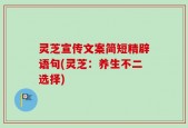 灵芝宣传文案简短精辟语句(灵芝：养生不二选择)