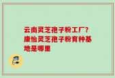 云南灵芝孢子粉工厂？康怡灵芝孢子粉育种基地是哪里