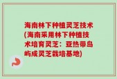 海南林下种植灵芝技术(海南采用林下种植技术培育灵芝：亚热带岛屿成灵芝栽培基地)