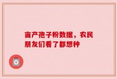 亩产孢子粉数据，农民朋友们看了都想种