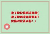 孢子粉价格哪家销量(孢子粉哪家销量最好？价格对比告诉你！)